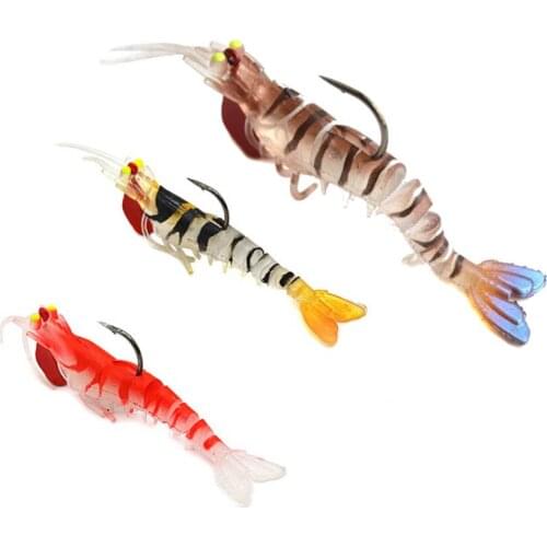 5cm/7cm/10cm TPR Soft Shrimp Fishing Lure Bionic Artificial Shrimp Bait With Lead Sea Fishing Tackle