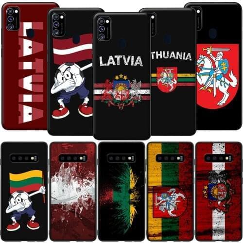 GX119 Latvia Lithuania Flag Silicone Soft Case for Samsung S6 S7 Edge S8 S9 S10 S10E S20 Fe S21 S21s S30 Ultra Plus Lite
