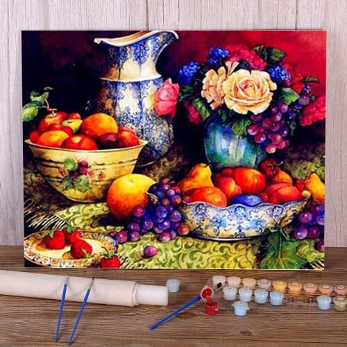 Fruit DIY Painting By Numbers Kit Oil Paints 40*50 Canvas Pictures Home Decoration For Adults Handiwork