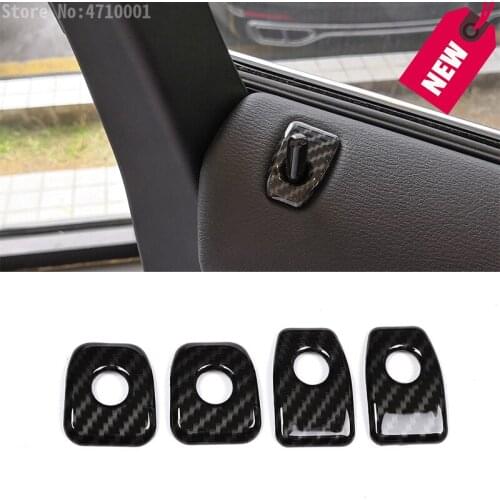 4pcs Carbon Fiber ABS Chrome Car Door Lock Cover Trim For BMW X5 f15 X6 f16 2015-2018 Car Styling Accessories