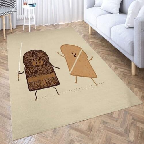 Sliced Bread Carpet for Living Room 3D Anime Cartoon Rug Gamer Teen Room Bedside Lounge Rug Kids Children Floor Mats