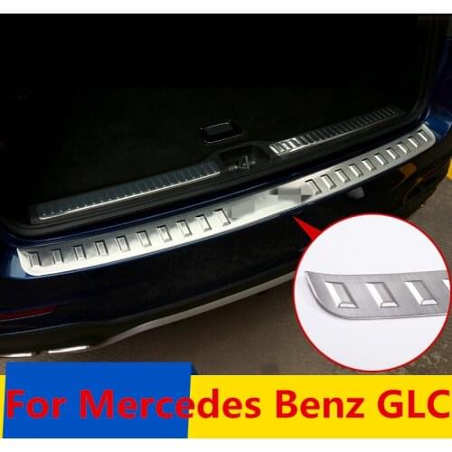 Stainless steel Exterior Rear Trunk Bumper Scuff Plate Door Sill Stainless Steel Auto Accessories For Mercedes Benz GLC