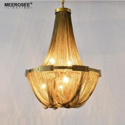New Arrival Aluminum Chain Chandelier Lighting French Empire Bronze Color Post Chain Illumination Hanging Lamp for room Hotel