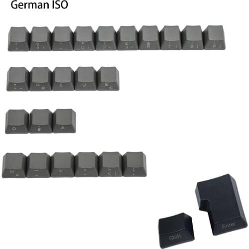 OEM Profile Dolch Gray Thick PBT Spain Italian German UK ISO Kit MX GK61 Keycaps For Mechanical Keyboard ISO 60% GK64X GK61X 87