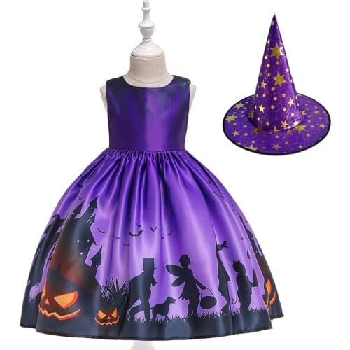 Halloween Cosplay Dress For Kids Girls Party Dress Children Girl Carnival Vampire Pumpkin Witch Costume Girl Princess Clothes