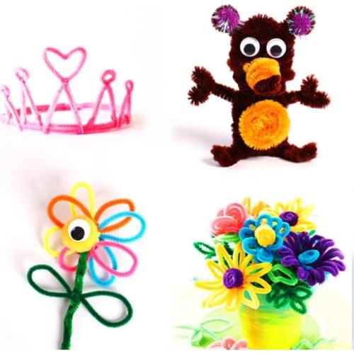 50pcs Plush Stick And Shilly-Stick Childrens Educational Toys Handmade Art DIY Materials and Craft Materials