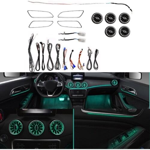 Fit for Mercedes Benz A B GLA CLA W117 2015-2018 10 Pcs/Set LED Illuminated Ambient Lamp Atmosphere Light 12 Color