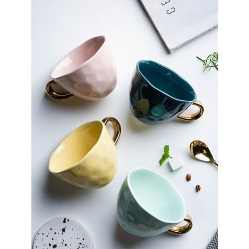 Simple Porcelain Geometric Modern Office Ceramic Mug Nordic Style Personalised Coffee Mug Minimalist Tea Coffee Cups New II50MKB