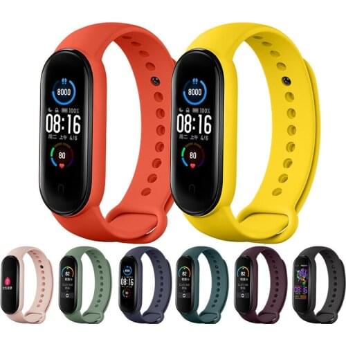 Newest for xiaomi mi band 5 strap Silicone Soft TPU Wristband replacement Colorful straps for mi band 5 bracelets