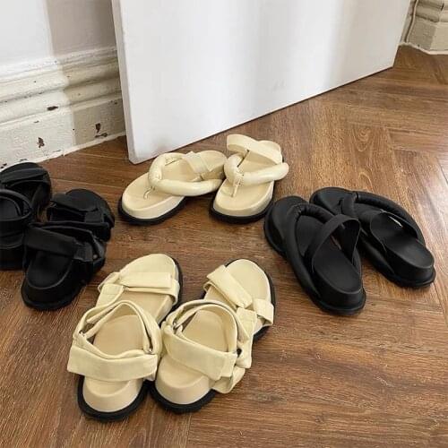 MONMOIRA Narrow Band Outdoor Chunky Slippers Women Slides Brand Design Platform Sandals Women Summer Beach Dad Sandals Women