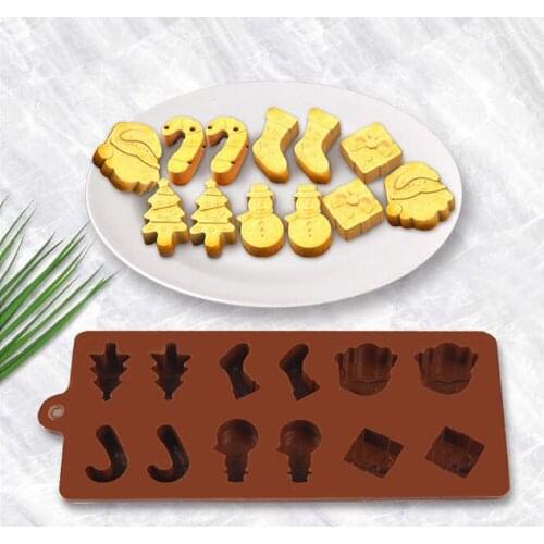 Silicone Mold For Cake Pastry Baking Chocolate Candy Fondant Bakeware Christmas Tree Wand Sock Snowman Mould DIY Decorating 2