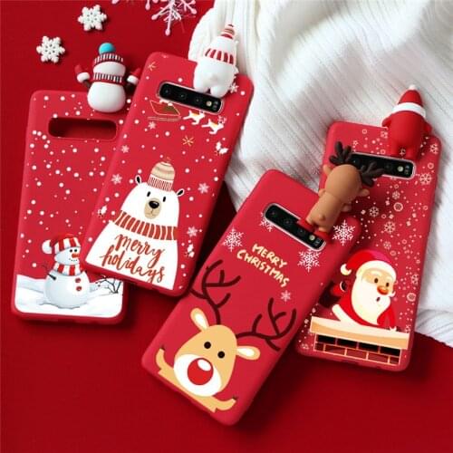 TPU Christmas Case For Samsung Galaxy S9 S8 S10 S20 S21 FE Plus Ultra A51 A71 A10 A02S A12 A20E A21S A31 A32 A40 A50 A70 Coque