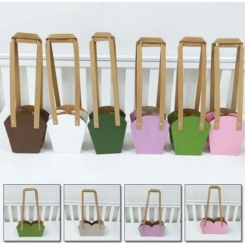 Fresh Flower Handbag Trapezoidal Kraft Paper Waterproof Bag Fresh Flower Handbag Gift Bag Floral Bag Flower Bag Wholesale