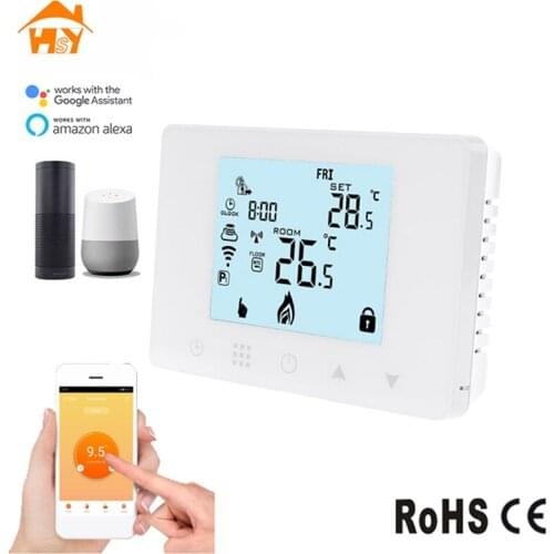 WIFI Tuya Smart App Thermostat Boiler Voice Control for Combi Boiler and Hydronic Water Floor Heating HY09BW