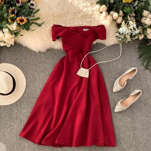 Women Vintage Party Dress Vestidos Mujer 2020 New Summer Sexy V-neck Off The Shoulder Club Wear Dresses Backless Bodycon Robe