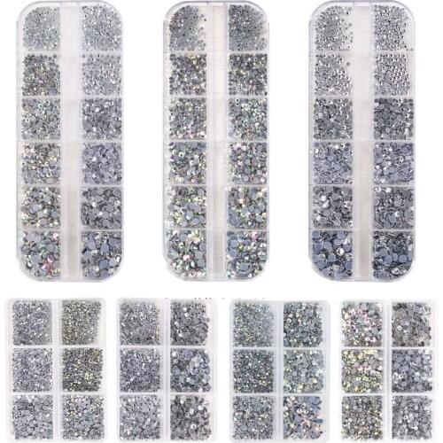 1Box AB/Clear Hotfix Rhinestones Super Bright Glass Strass Iron On Crystal Hotfix Rhinestone For Wedding Dress Fabric Garment