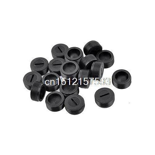 20 Pcs Black Screw 16mm Dia Carbon Brush Holder Caps Cover for Motor