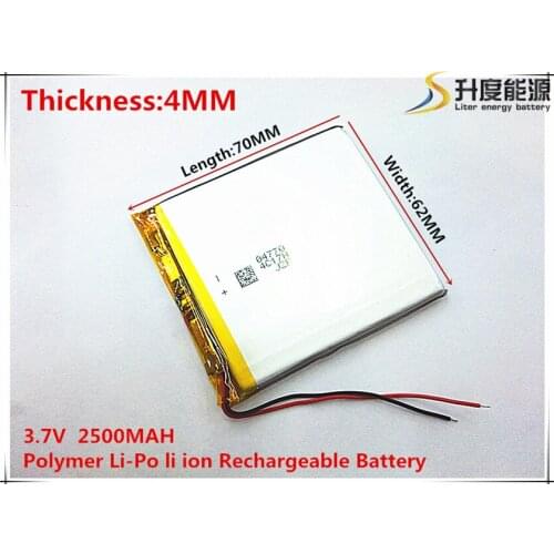 3.7V 2500mAh 406270 Lithium Polymer Li-Po li ion Rechargeable Battery cells For Mp3 MP4 MP5 GPS