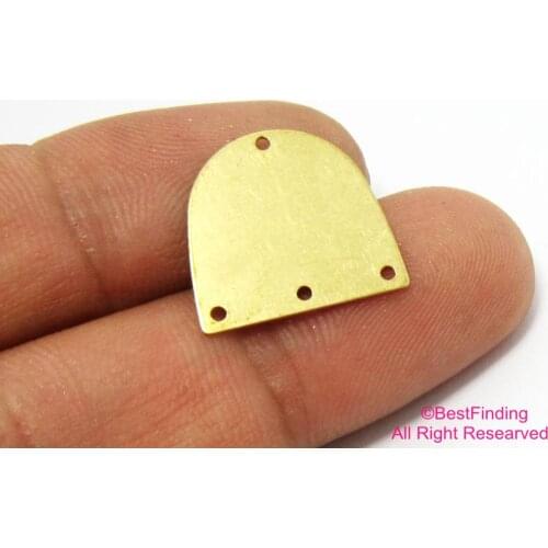 30pcs Brass charm 16x17mm Brass D shape connectors earrings charms 4 holes R524