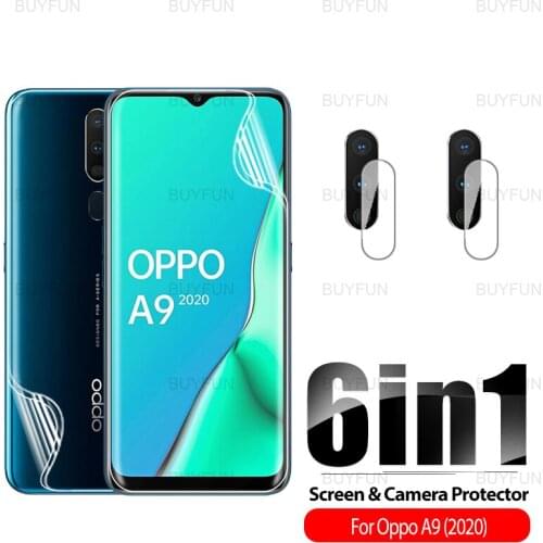 6in1 Hydrogel Film For OPPO A9 2020 6.5inch HD Front Back Safety Soft Film On For oppo A9 appo A5 2020 Camera Protective Film