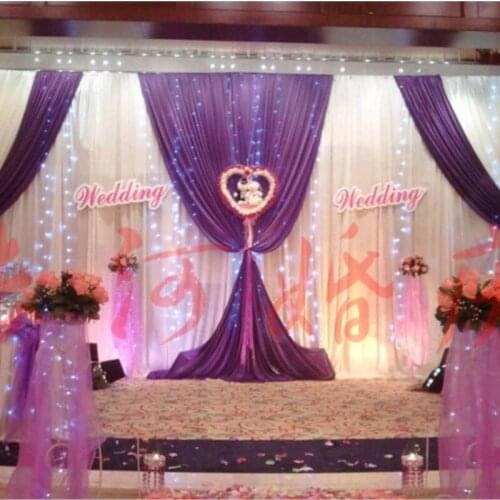 9.8ft * 19.6ft lilac Wedding backdrop with beautiful swag wedding decoration wedding stage decor