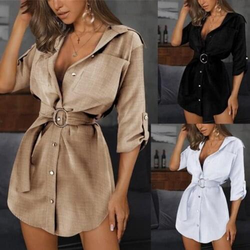 AUUEYY Fashionable Shirt Dresses