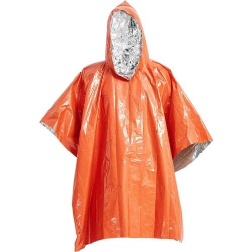 Outdoor Emergency Raincoat Aluminum Film Durable Poncho Cold Insulation Rainwear Blankets Survival Tool Camping Equipment