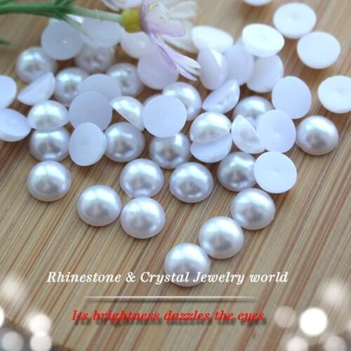 DIY ABS Color white 2mm-14mm pearl material Semicircle flatback loose beads beauty pearl beads jewelry accessories