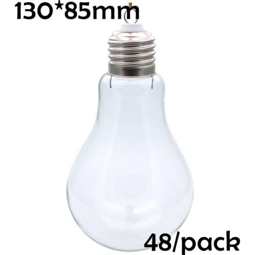 Free Shipping DIY Paintable Transparent Christmas Ornament Decoration 130*80mm Glass Light Bulb, 48/Pack