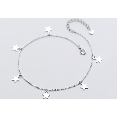 925 Sterling Silver Ankle bracelet beach Anklets chains Foot Bracelet jewelry