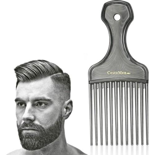 CestoMen Plastic Afro Fork Comb Wig Wave Hair Insert Hairbrush Detangling Comb With Wide Tooth Salon Hairdressing Styling Tool