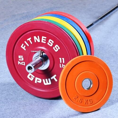 Color Barbell Gym Commercial Fitness Equipment Professional Sports 50mm Large Diameter Weightlifting Barbell Plate