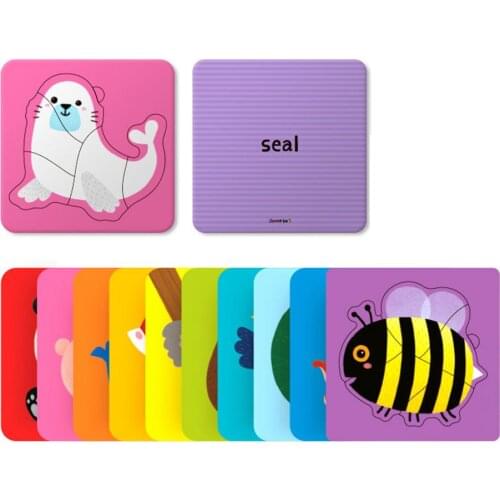 Wooden Cute Animals Shapes Children Jigsaw Kids Preschool Learning Educational Animals Vehicles Learning Puzzle Toddler Toy Gift