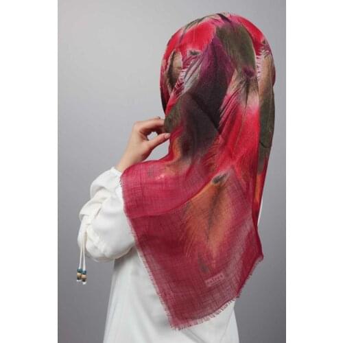 ERİPEK SHİNE PATTERNED SILVERY LINEN SCARF-DESEN-04-RENK-07