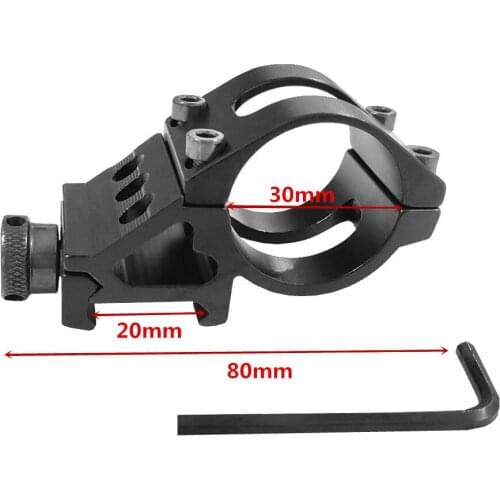 FIRECLUB 30mm Offset Flashlight Torch Laser Rifle Scope Mount Weaverer 20mm Picatinny Rail Gun Base