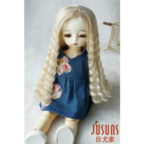 JD118 1/6 YOSD synthetic mohair doll wigs Long corn curly bjd hair