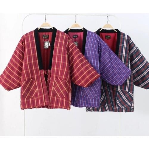 Haori Traditional Winter Kimono Japanese Mujer Japan Yukata Kimonos Dress Women Men Top Mujer Folk Style Winter Clothes Pajama