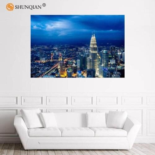 Nice Kuala Lumpur Poster Custom Satin Poster Print Cloth Fabric Wall Poster Print Silk Fabric Print Poster 18-1-30