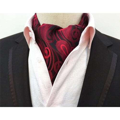 Red Paisley Men Festival Ascot Wedding Party Cravat