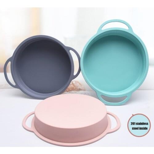 Round Cake Silicone Mold Baking Pan 9 Inch Handle Round Form Silicone Mould Dessert Steamed Pastry Kitchen Bakeware Accessories