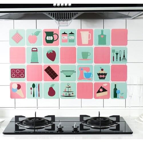 Kitchen Oil-proof Self Adhesive Wallpaper Wall Stickers Anti-fouling High-temperature Aluminum Foil Stickers Stove Contact Paper