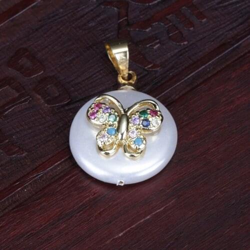 Mix cz cubic zirconia paved tiny gold butterfly insect charm pearl bead pendant charms dainty link choker necklace for women
