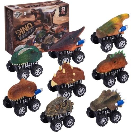 Dinosaur Toys for Kids 3-5,8 Pack Set Dinosaur Toys for Kids 5-7,Pull Back Cars for Kids,Birthday Gifts for 3-7 Year Old Boy Car