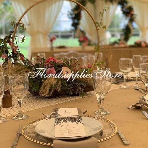 10PCS New Arrival Hoop Centerpiece Flower Ring Vases Metal Gold Stand Wedding Display Rack Table Decoration Event Party Decor