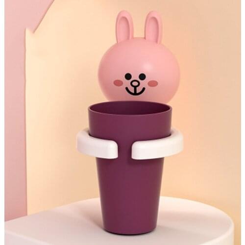 New Cartoon Animal Toothbrush Holder Punch-Free Bathroom Wall-Mounted Mouthwash Cup Comb Toothpaste Tube Suspension Storage Rack