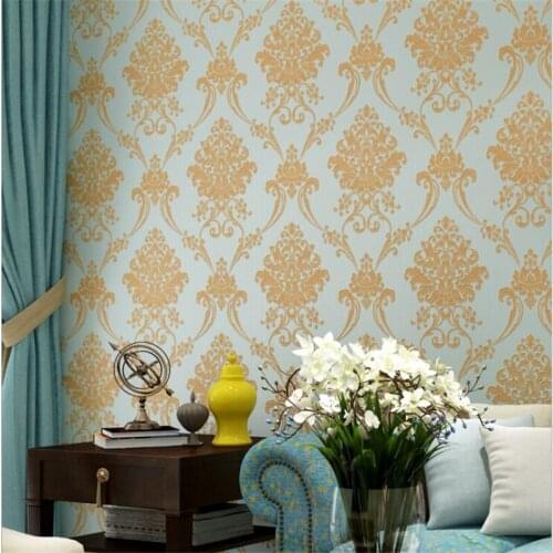 Beibehang Continental damask wallpaper classic embossed nonwoven wallpaper bedroom living room hotel tv background wall