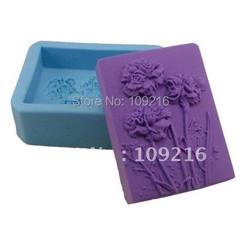 Wholesale!!!1pcs Three Flower (R0825) Silicone Handmade Soap Mold Crafts DIY Mold