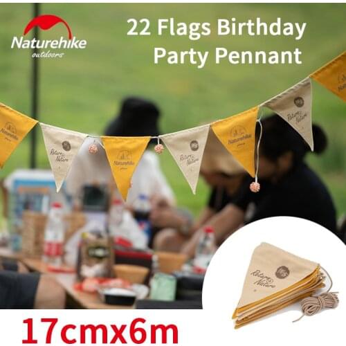 Naturehike Camping Atmosphere Pennant Birthday Party Wedding Decoration Flags 6m Festival Canvas Pennant Vintage Supplies