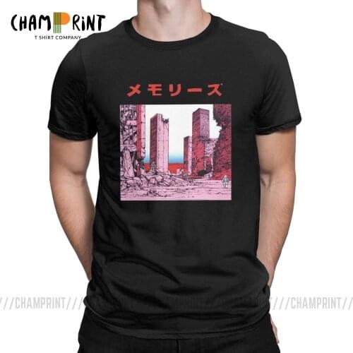 Katsuhiro Otomo Memories Casual T Shirt for Men Akira Manga Vaporwave Short Sleeve Tops Gift Tees 100% Cotton Round Neck T-Shirt