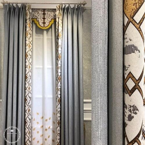 Blackout Stitching Curtains Fabric, Living Room Bedroom Curtain Fabric, Chenille Curtain Custom